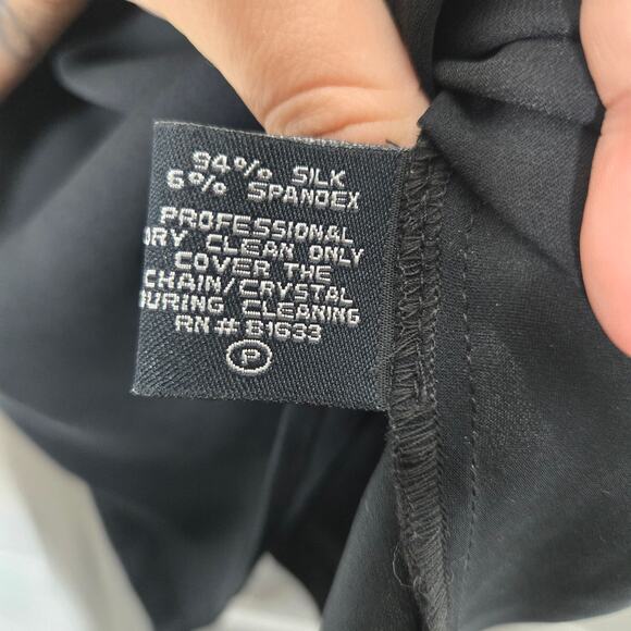 Kenneth Cole Black Chain Halter Top Womens SZ 2 Gothic Lolita Vampire Witch Y2K - Picture 3 of 6